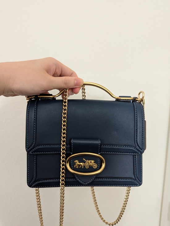 Coach Handbags - Coach 1941 Riley 18 Peacock Blue Leather Top Handle Bag 74615 Pre-owned EUC